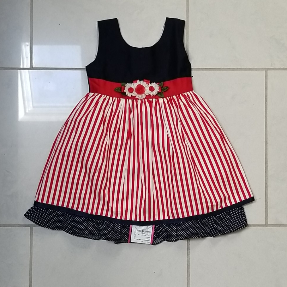 NWT 3T red white blue dress